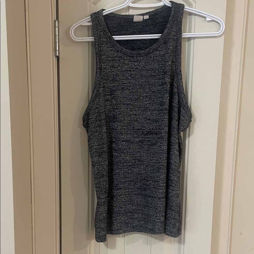 GAP Tall Charcoal Tank Top with Subtle Sparkle